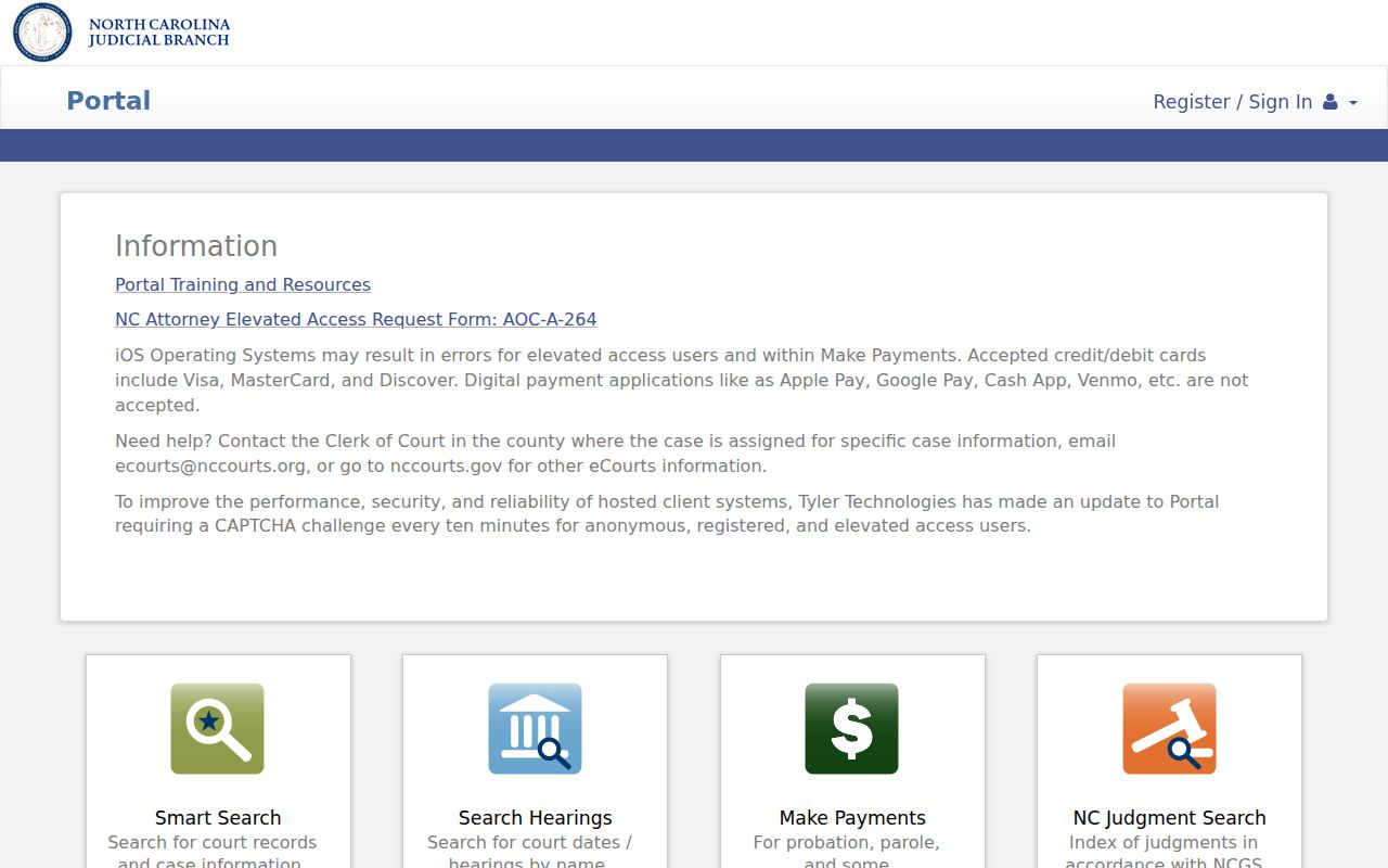 Buncombe County people search through the eCourts Smart Search interface