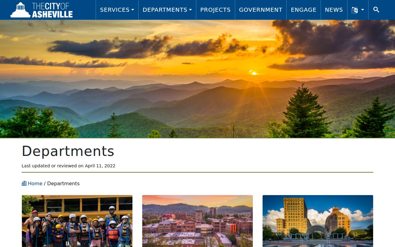 Buncombe County people directories showing Asheville department and person navigation