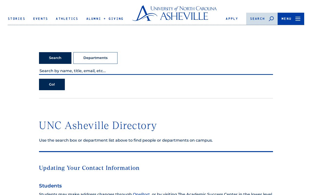 Buncombe County people directories with UNC Asheville faculty and staff search