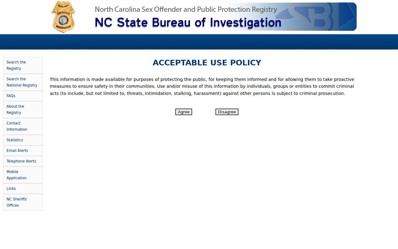 Buncombe County voter records legal-use comparison with the separate SBI registry search